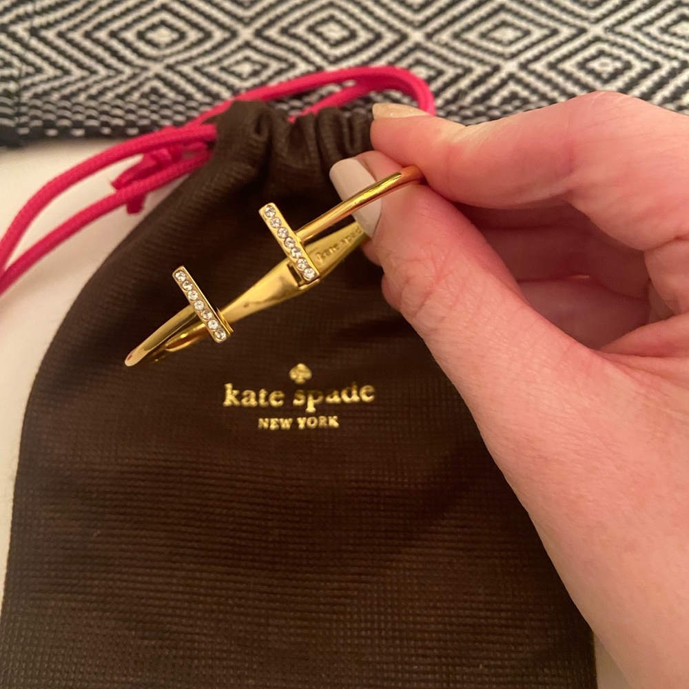 Gold Kate Spade Hinged Cuff Bracelet